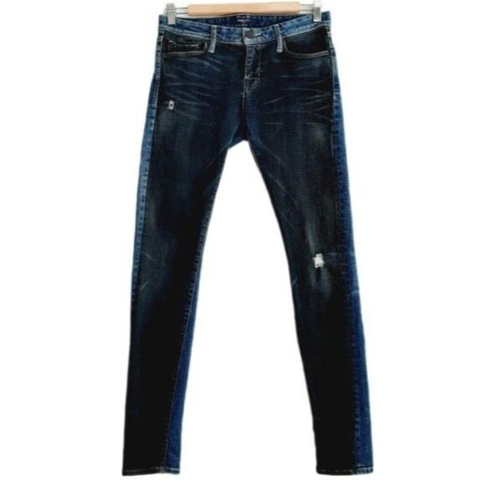 FIDELITY | Mila Two-tone Hellcat Sun King Distressed Mid-rise Jeans Sz 27